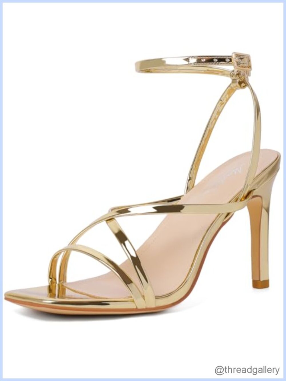 Women's Strappy Lace Up Heeled Sandals Square Open Toe Stiletto Ankle Strap